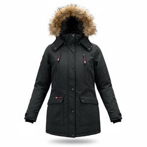 Canada Weathergear Black Faux Fur Hood Parka Coat Women’s Lg